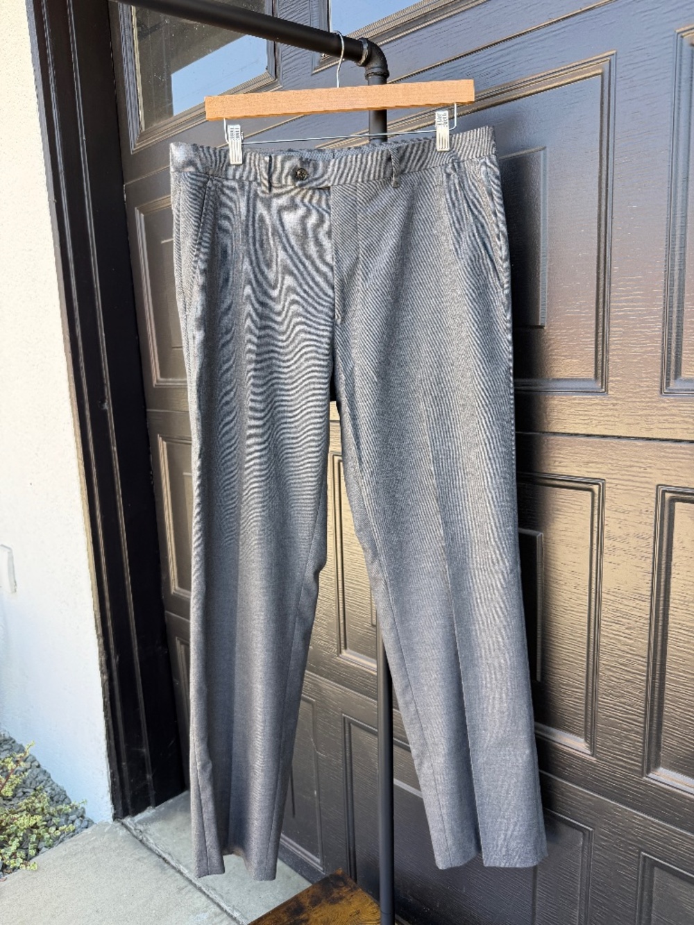 Used! Men's Alfani Slim Fit Grey Work Office Dress Pants Trousers Size 34x32
